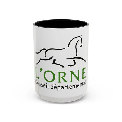 Flag of Orne France - Accent Coffee Mug 15oz Black - Go Mug Yourself