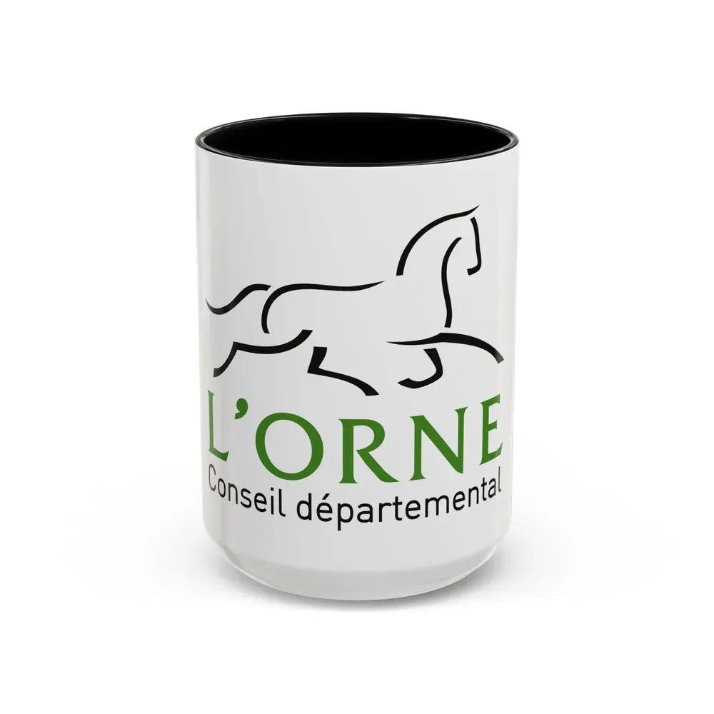 Flag of Orne France - Accent Coffee Mug 15oz Black - Go Mug Yourself