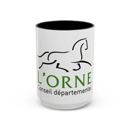 Flag of Orne France - Accent Coffee Mug 15oz Black - Go Mug Yourself