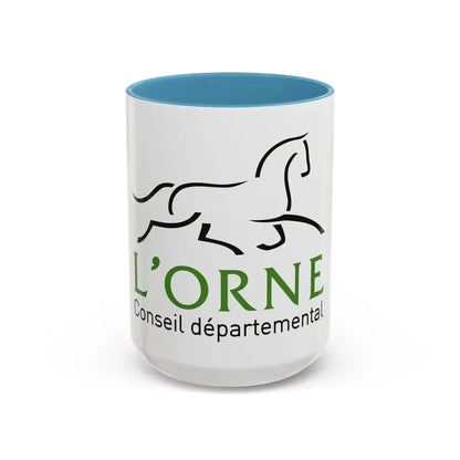Flag of Orne France - Accent Coffee Mug 15oz Light Blue - Go Mug Yourself