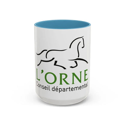 Flag of Orne France - Accent Coffee Mug 15oz Light Blue - Go Mug Yourself