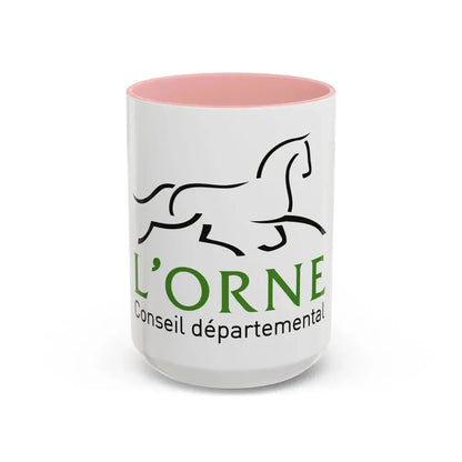 Flag of Orne France - Accent Coffee Mug 15oz Pink - Go Mug Yourself