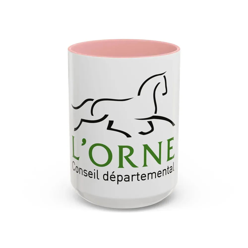Flag of Orne France - Accent Coffee Mug 15oz Pink - Go Mug Yourself