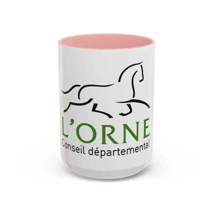 Flag of Orne France - Accent Coffee Mug 15oz Pink - Go Mug Yourself