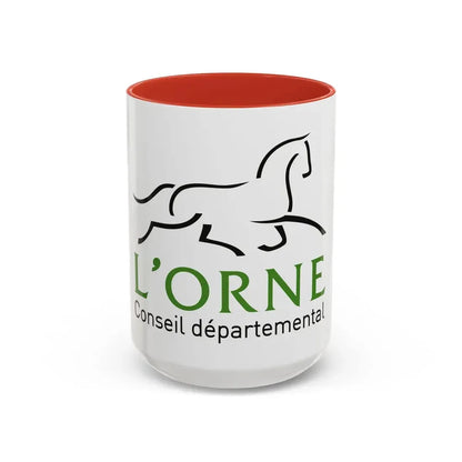 Flag of Orne France - Accent Coffee Mug 15oz Red - Go Mug Yourself