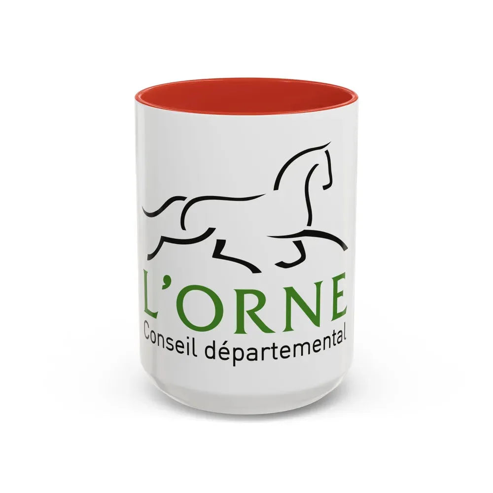Flag of Orne France - Accent Coffee Mug 15oz Red - Go Mug Yourself