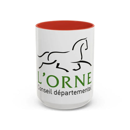 Flag of Orne France - Accent Coffee Mug 15oz Red - Go Mug Yourself
