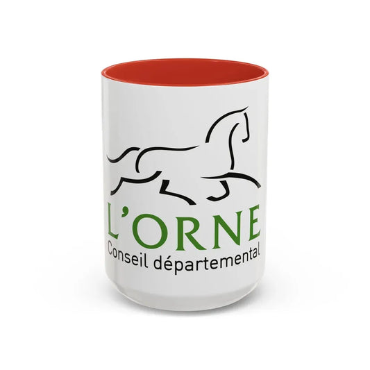 Flag of Orne France - Accent Coffee Mug 15oz Red - Go Mug Yourself