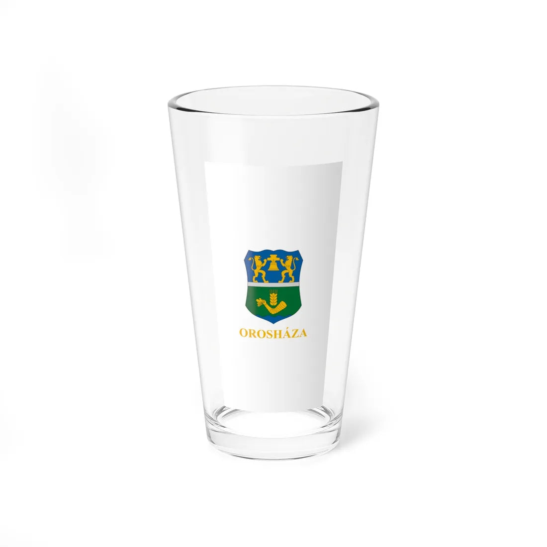Flag of Oroshaza vertical variant (Hungary) Pint Glass 16oz 16oz - Go Mug Yourself