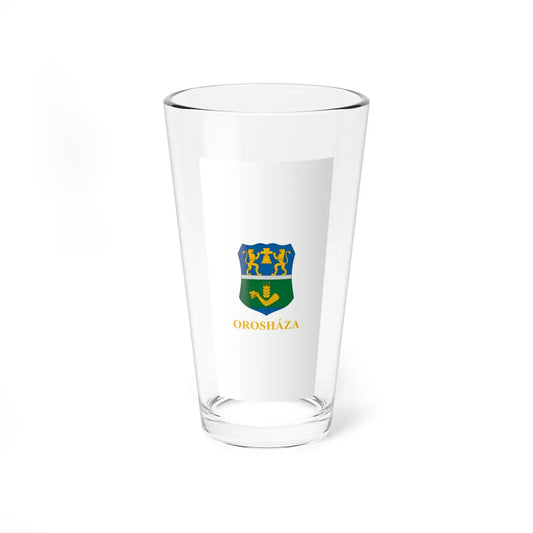 Flag of Oroshaza vertical variant (Hungary) Pint Glass 16oz 16oz - Go Mug Yourself