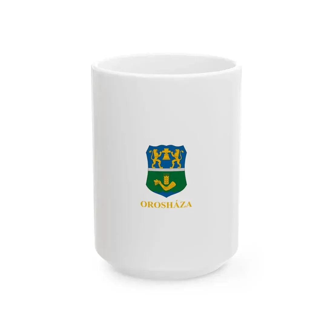Flag of Oroshaza vertical variant (Hungary) White Coffee Mug 15oz - Go Mug Yourself