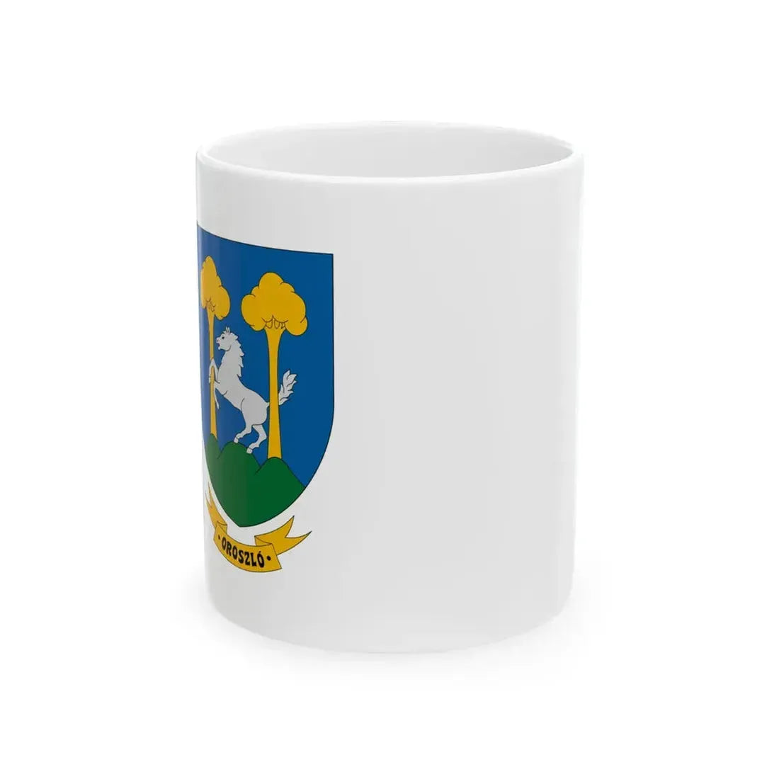 Flag of Oroszlo (Hungary) White Coffee Mug 11oz - Go Mug Yourself