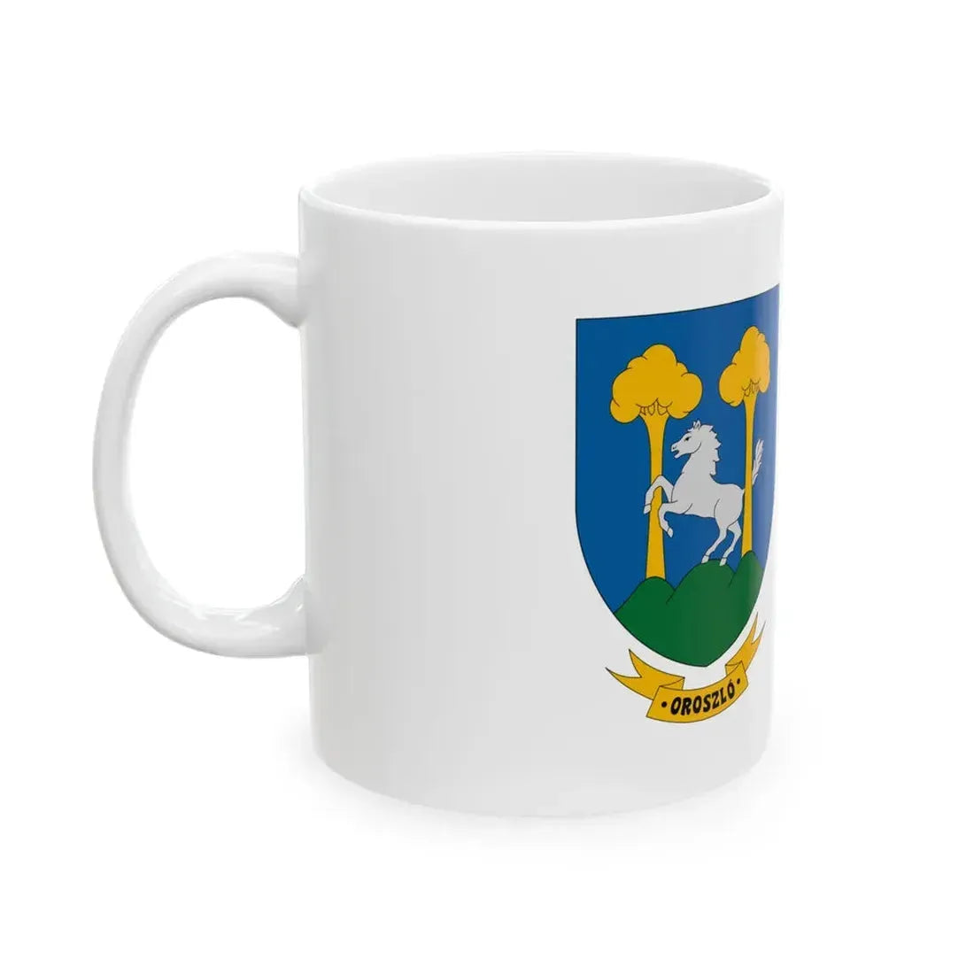Flag of Oroszlo (Hungary) White Coffee Mug - Go Mug Yourself