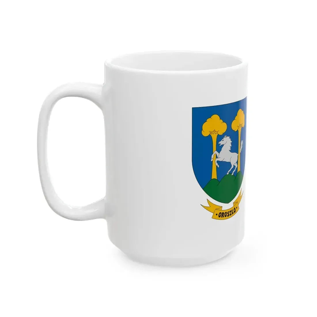 Flag of Oroszlo (Hungary) White Coffee Mug - Go Mug Yourself