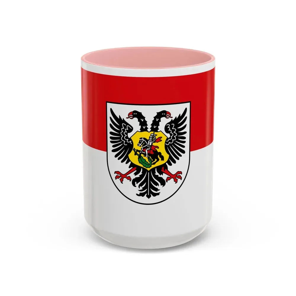 Flag of Ortenaukreis Germany - Accent Coffee Mug 15oz Pink - Go Mug Yourself
