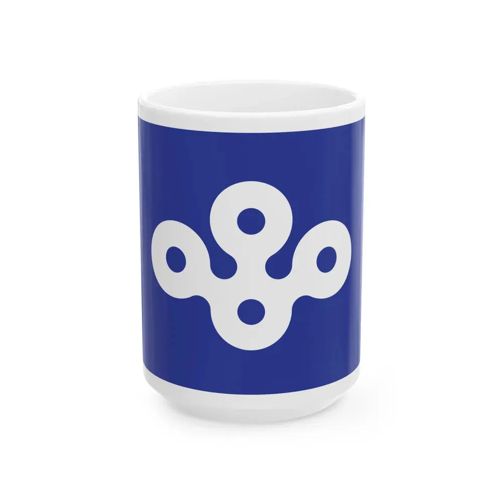 Flag of Osaka Prefecture Japan - White Coffee Mug 15oz - Go Mug Yourself