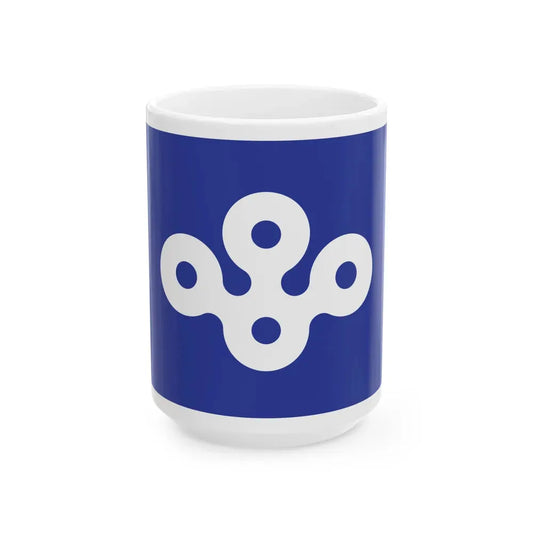 Flag of Osaka Prefecture Japan - White Coffee Mug 15oz - Go Mug Yourself