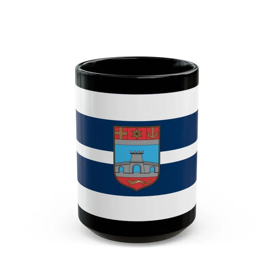 Flag of Osijek Baranja County Croatia - Black Coffee Mug 15oz - Go Mug Yourself