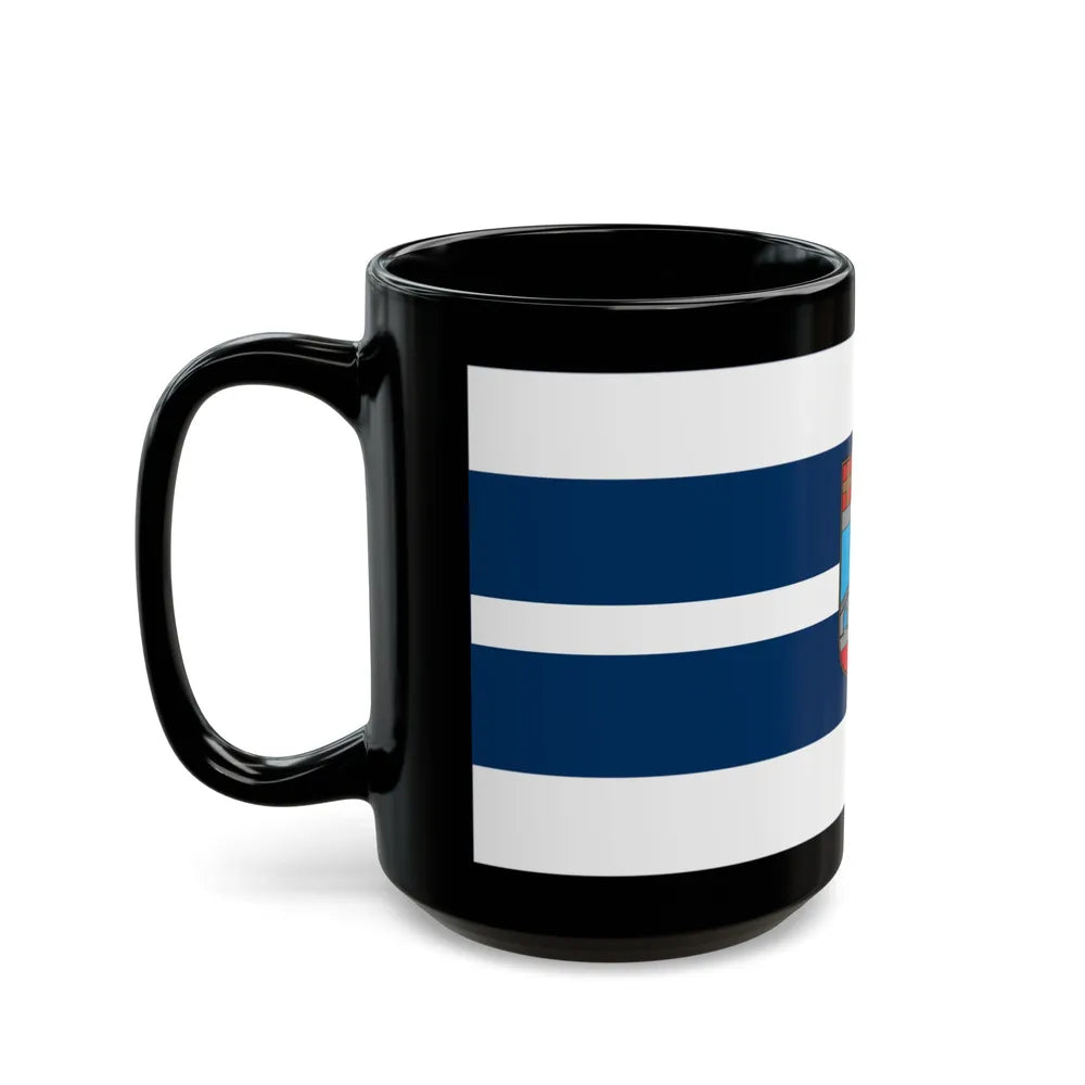 Flag of Osijek Baranja County Croatia - Black Coffee Mug-Go Mug Yourself