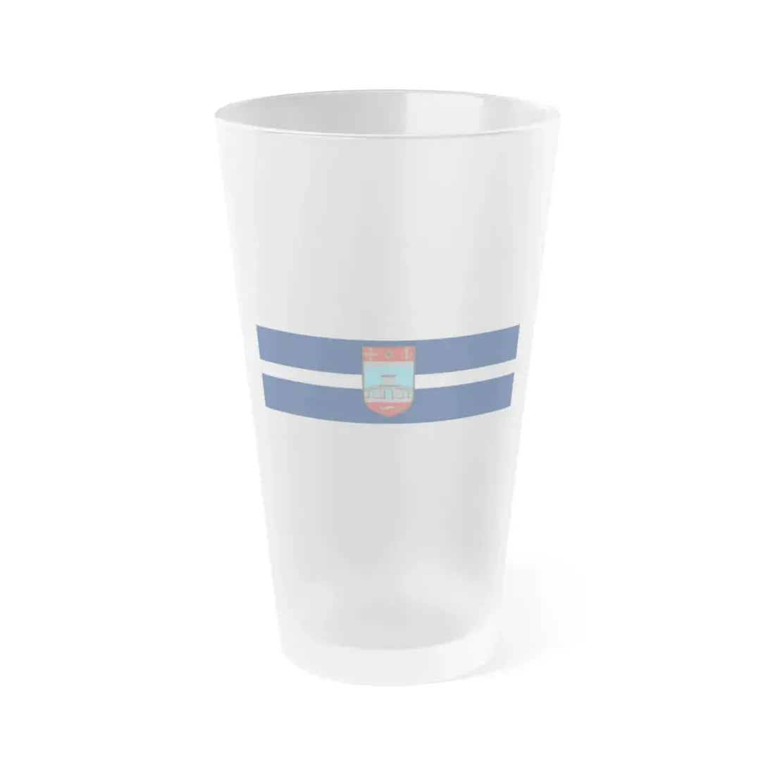 Flag of Osijek Baranja County Croatia - Frosted Pint Glass 16oz 16oz Frosted - Go Mug Yourself