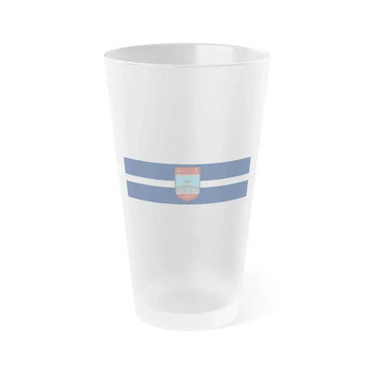 Flag of Osijek Baranja County Croatia - Frosted Pint Glass 16oz 16oz Frosted - Go Mug Yourself