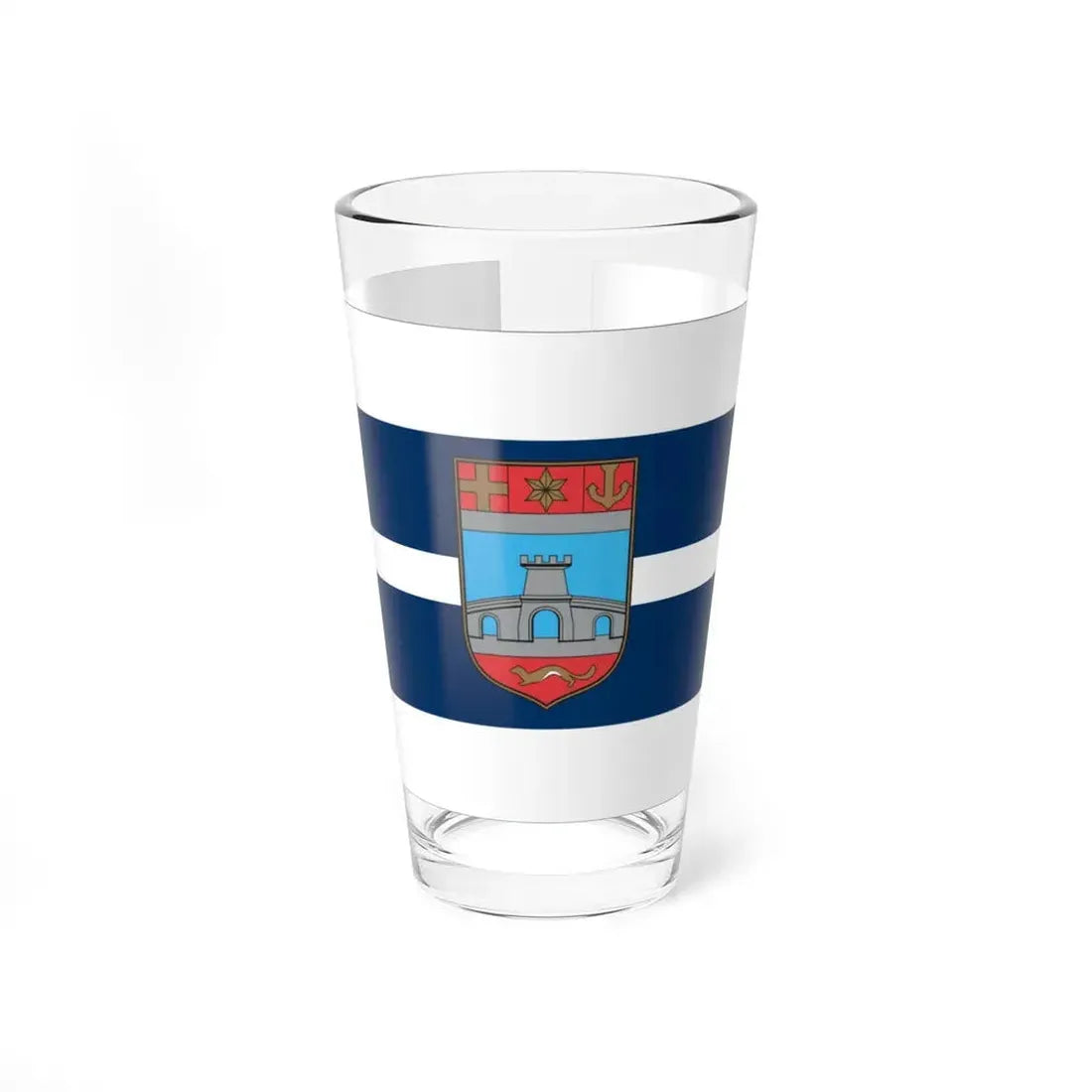 Flag of Osijek Baranja County Croatia - Pint Glass 16oz 16oz - Go Mug Yourself