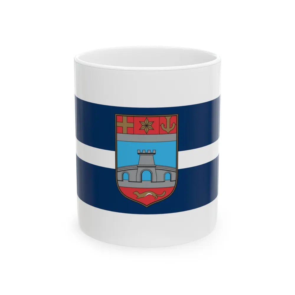 Flag of Osijek Baranja County Croatia - White Coffee Mug-11oz-Go Mug Yourself