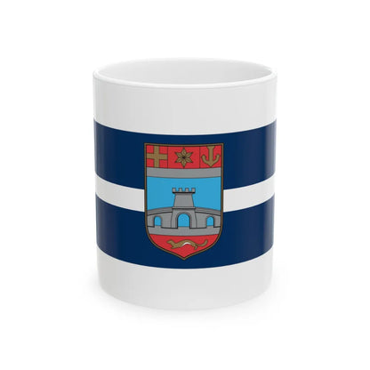 Flag of Osijek Baranja County Croatia - White Coffee Mug-11oz-Go Mug Yourself