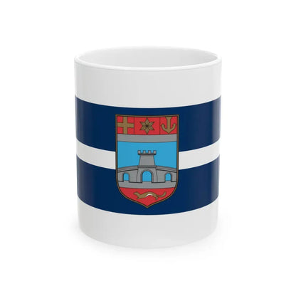 Flag of Osijek Baranja County Croatia - White Coffee Mug 11oz - Go Mug Yourself