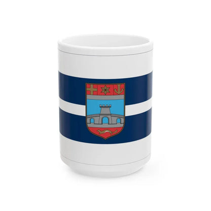 Flag of Osijek Baranja County Croatia - White Coffee Mug 15oz - Go Mug Yourself