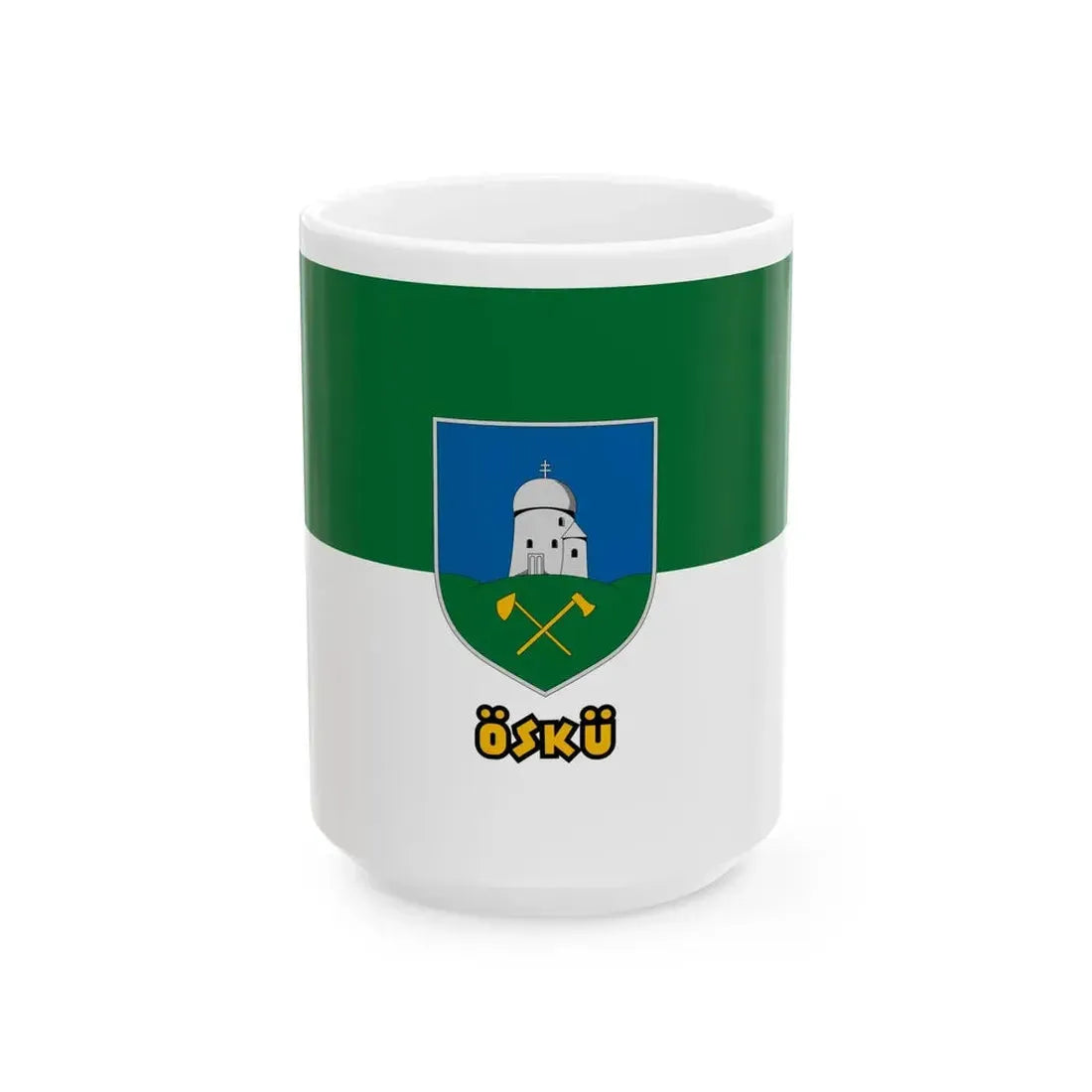 Flag of Osku (Hungary) White Coffee Mug 15oz - Go Mug Yourself
