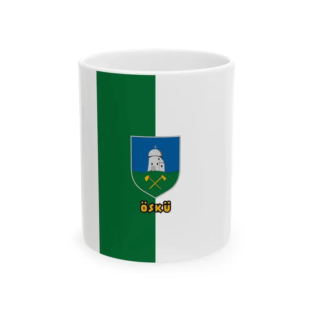 Flag of Osku vertical (Hungary) White Coffee Mug 11oz - Go Mug Yourself