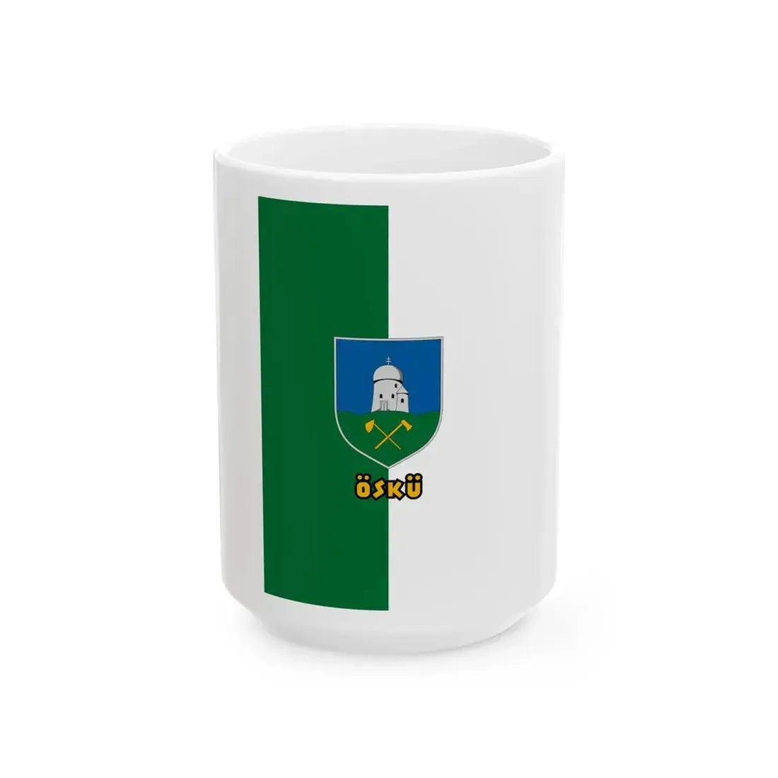 Flag of Osku vertical (Hungary) White Coffee Mug 15oz - Go Mug Yourself