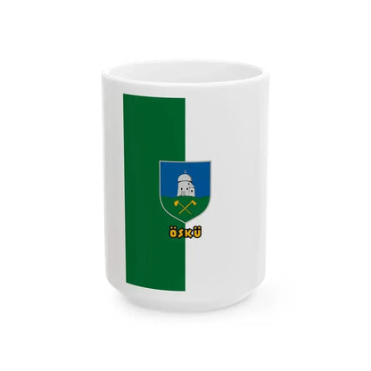 Flag of Osku vertical (Hungary) White Coffee Mug 15oz - Go Mug Yourself