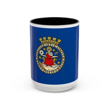 Flag of Oslo Oslo Norway - Accent Coffee Mug 15oz Black - Go Mug Yourself