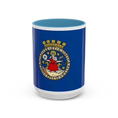 Flag of Oslo Oslo Norway - Accent Coffee Mug 15oz Light Blue - Go Mug Yourself