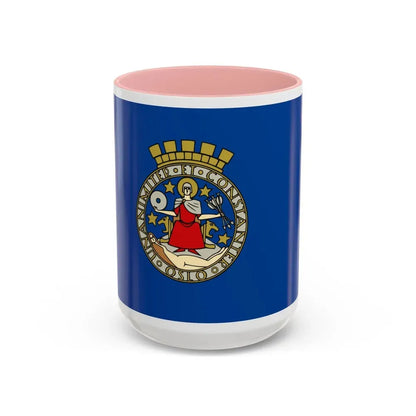 Flag of Oslo Oslo Norway - Accent Coffee Mug 15oz Pink - Go Mug Yourself