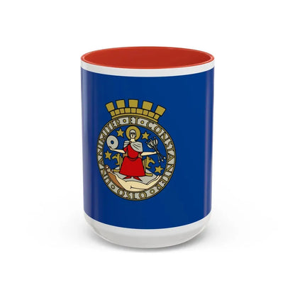 Flag of Oslo Oslo Norway - Accent Coffee Mug 15oz Red - Go Mug Yourself