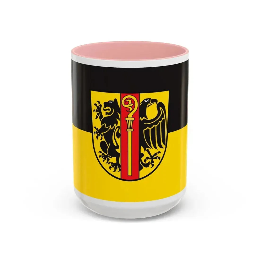 Flag of Ostalbkreis Germany - Accent Coffee Mug 15oz Pink - Go Mug Yourself
