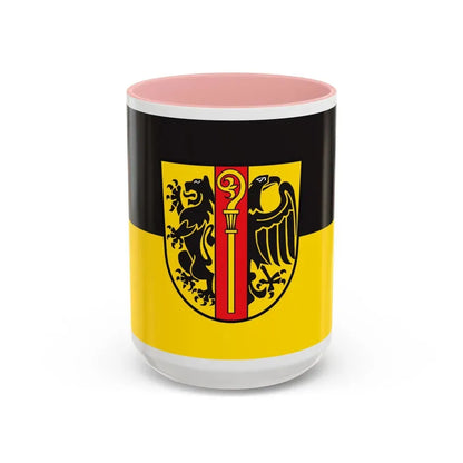 Flag of Ostalbkreis Germany - Accent Coffee Mug 15oz Pink - Go Mug Yourself