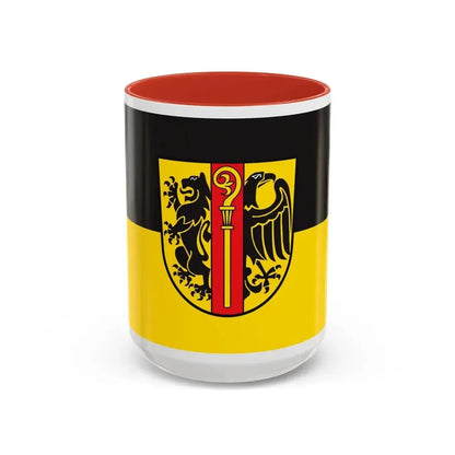 Flag of Ostalbkreis Germany - Accent Coffee Mug 15oz Red - Go Mug Yourself