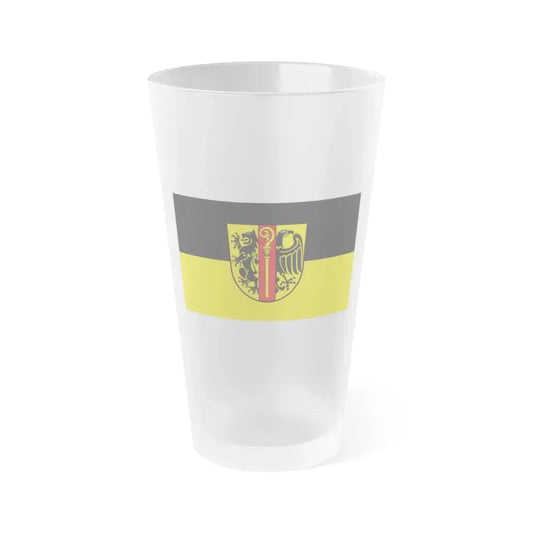 Flag of Ostalbkreis Germany - Frosted Pint Glass 16oz 16oz Frosted - Go Mug Yourself