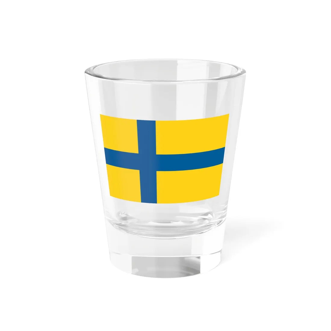 Flag of Ostergotland (Sweden) Shot Glass 1.5oz 1.5oz - Go Mug Yourself