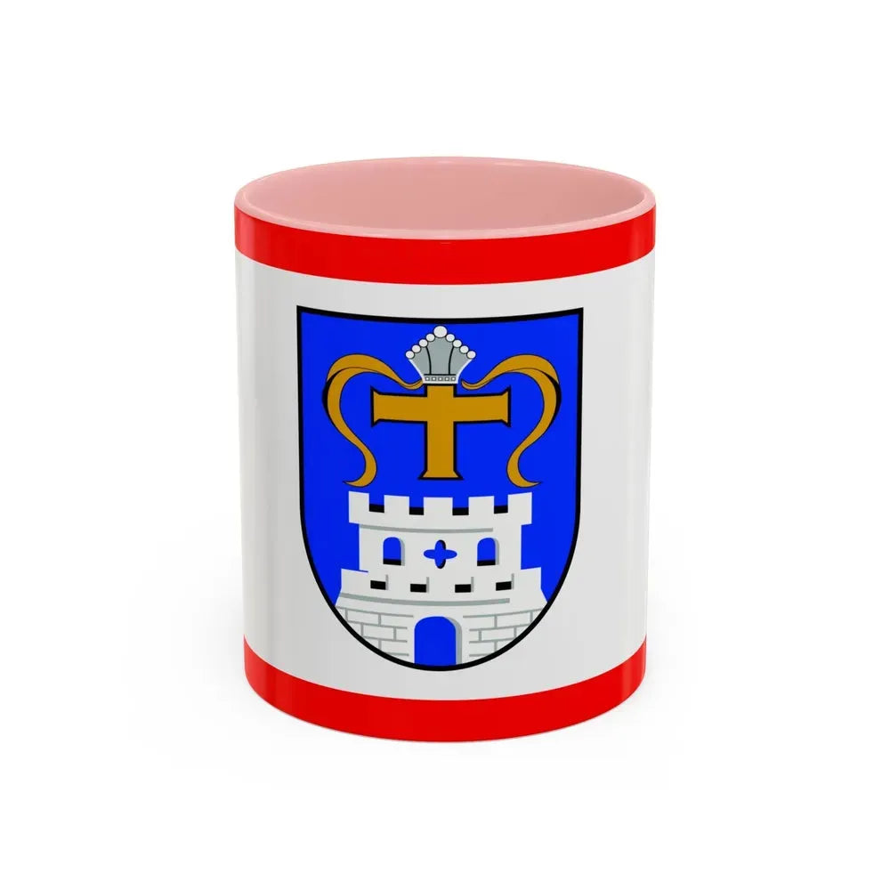 Flag of Ostholstein Germany - Accent Coffee Mug 11oz Pink - Go Mug Yourself