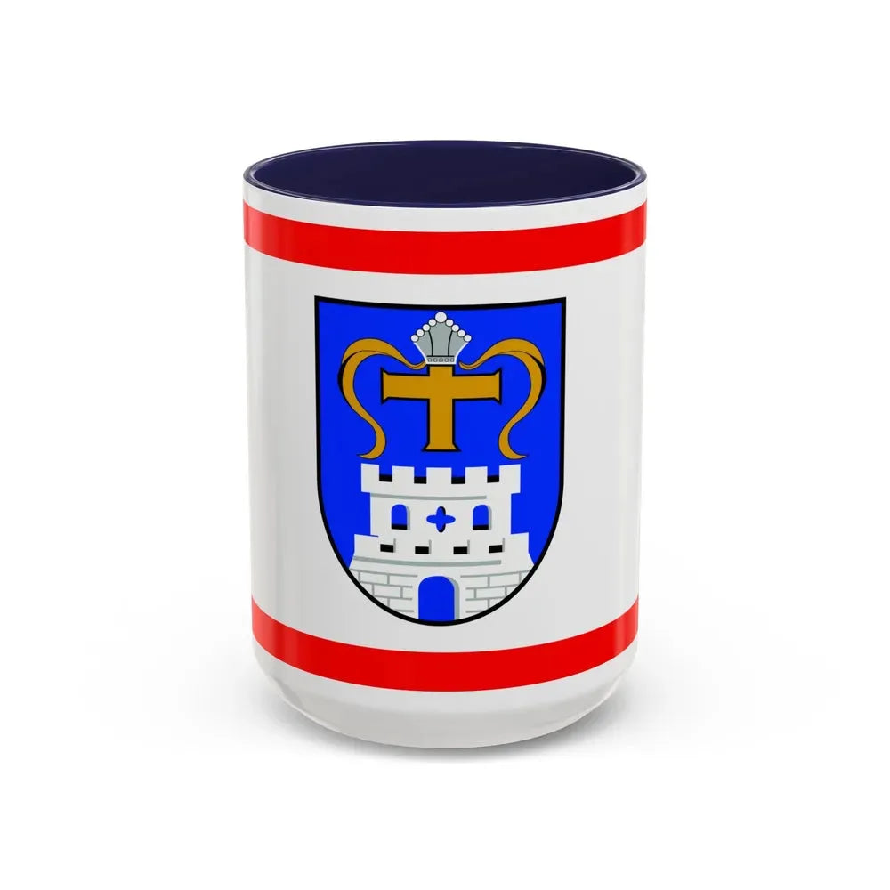 Flag of Ostholstein Germany - Accent Coffee Mug 15oz Navy - Go Mug Yourself