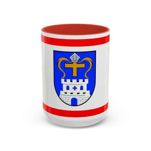 Flag of Ostholstein Germany - Accent Coffee Mug 15oz Red - Go Mug Yourself