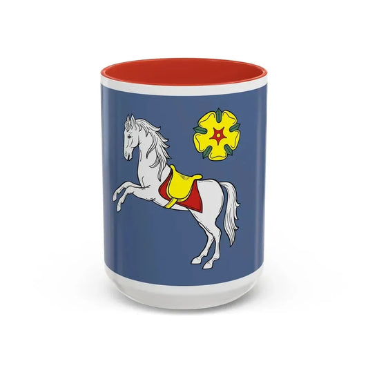 Flag of Ostrava Czech Republic - Accent Coffee Mug 15oz Red - Go Mug Yourself