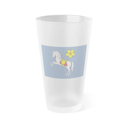 Flag of Ostrava Czech Republic - Frosted Pint Glass 16oz 16oz Frosted - Go Mug Yourself