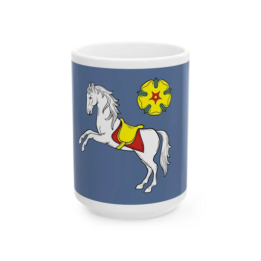 Flag of Ostrava Czech Republic - White Coffee Mug-15oz-Go Mug Yourself