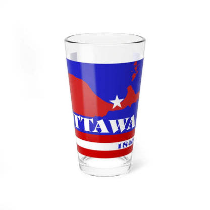 Flag of Ottawa County Ohio (United States) Pint Glass 16oz 16oz - Go Mug Yourself